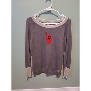 Smartwool Charley Harper Cardinal Intarsia Sweater in Gray Women's Medium